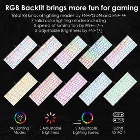img 3 attached to HUO JI Z88 Z-88 RGB Mechanical Gaming Keyboard: Blue Switch, LED Backlit, Water Resistant | Compact 81 Keys Anti-Ghosting for Mac, PC | White