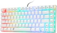 huo ji z88 z-88 rgb mechanical gaming keyboard: blue switch, led backlit, water resistant | compact 81 keys anti-ghosting for mac, pc | white logo