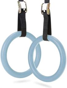 img 1 attached to 🏋️ Adjustable Straps ZIBY Gymnastic Rings (Set of 2) with Metal Buckles - Non-Slip for Home Gym Workout, Strength Training, Fitness, Pull Ups and Dips