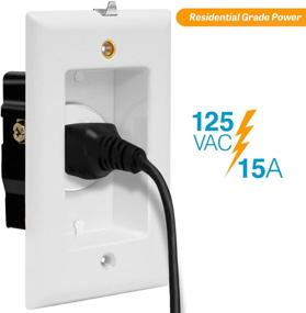 img 3 attached to 🔌 TG115R31 Recessed Single Receptacle Outlet with Clock Hanger Hook, Tamper-Resistant, 1-Gang Size, 4.48x2.76 inches, 15A 125V, White (2 Pack) by TOPGREENER