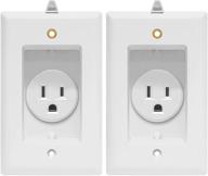 🔌 tg115r31 recessed single receptacle outlet with clock hanger hook, tamper-resistant, 1-gang size, 4.48x2.76 inches, 15a 125v, white (2 pack) by topgreener logo