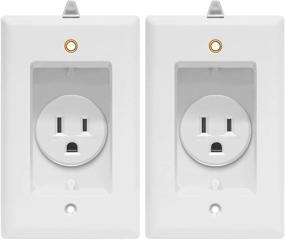 img 4 attached to 🔌 TG115R31 Recessed Single Receptacle Outlet with Clock Hanger Hook, Tamper-Resistant, 1-Gang Size, 4.48x2.76 inches, 15A 125V, White (2 Pack) by TOPGREENER