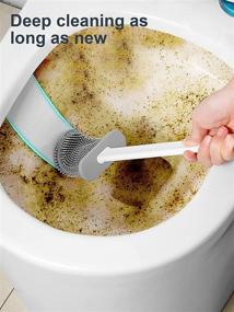 img 1 attached to 🧼 Bendable Silicone Toilet Brush for Deep Cleaning in Corners, Compact Size for Bathroom Storage - White