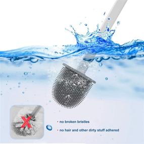 img 3 attached to 🧼 Bendable Silicone Toilet Brush for Deep Cleaning in Corners, Compact Size for Bathroom Storage - White