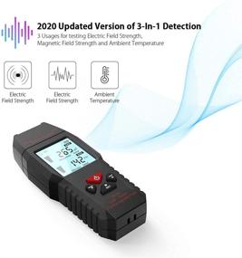 img 2 attached to 👻 EMF Meter: Advanced Electromagnetic Radiation Detector with LCD Backlight for Testing Ghosts, Magnetic Fields, Electric Fields, Ambient Temperature - Sound-Light Alarm, Max/Average Value Lock