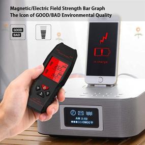 img 1 attached to 👻 EMF Meter: Advanced Electromagnetic Radiation Detector with LCD Backlight for Testing Ghosts, Magnetic Fields, Electric Fields, Ambient Temperature - Sound-Light Alarm, Max/Average Value Lock