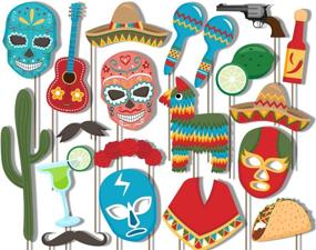 img 1 attached to Mexican Fiesta Photo Booth Props Kit - 20 Pack Birthday Galore Party Camera Props Fully Assembled