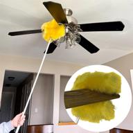 🧹 evelots ceiling fan duster: extended reach for all size blades with dual-sided microfiber logo