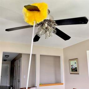 img 1 attached to 🧹 Evelots Ceiling Fan Duster: Extended Reach for All Size Blades with Dual-Sided Microfiber
