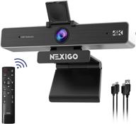 2021 nexigo n950p pro zoom certified 4k webcam with remote and software control, sony starvis sensor, 5x digital zoom, dual stereo mics for zoom skype teams twitch logo