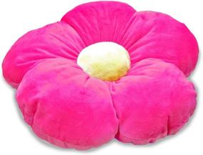 img 4 attached to 🌸 Hot Pink Flower Floor Pillow Seating Cushion for Girls and Teens - Cute and Comfy Room Decor for Kids - Ideal for Reading and Lounging - Med 20" Diameter