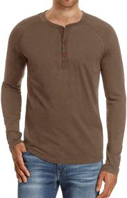 img 4 attached to PASLTER Sleeve Henley Shirts Placket