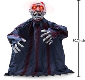 img 3 attached to 🧟 Halloween Outdoor Groundbreaker Zombie with Horror Sound and Glowing Eyes - Halloween Decorations for Haunted House Party Props (Groundbreaker Zombie B, 30.7 in)