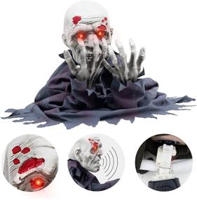 img 2 attached to 🧟 Halloween Outdoor Groundbreaker Zombie with Horror Sound and Glowing Eyes - Halloween Decorations for Haunted House Party Props (Groundbreaker Zombie B, 30.7 in)