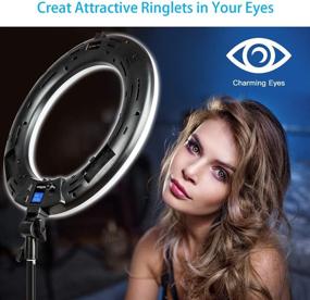 img 3 attached to 📸 Versatile 18" Bi-Color Dimmable Ring Light with Stand, Phone Holder, and LCD Panel - Perfect for Makeup, YouTube Videos, Livestreams, and Self-Portraits