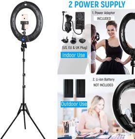 img 2 attached to 📸 Versatile 18" Bi-Color Dimmable Ring Light with Stand, Phone Holder, and LCD Panel - Perfect for Makeup, YouTube Videos, Livestreams, and Self-Portraits