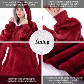 img 3 attached to INTLMATE Wearable Blanket Oversized Sweatshirt Bedding