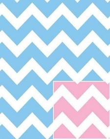 img 1 attached to 👶 Reversible Chevron Baby Gift Wrap Flat Sheet - 24" X 6