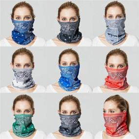 img 3 attached to Sweat-Wicking and Breathable Head Scarf: Pack of 8 Bandana 💦 Headbands for Women and Men, Ideal for Neck Gaiter and Balaclava