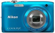 nikon coolpix s3100 14mp digital camera with 5x wide-angle nikkor optical zoom lens and 2.7" lcd display (blue) logo
