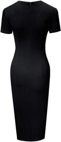 img 1 attached to HOMEYEE Keyhole Colorblock Bodycon Business Women's Clothing in Dresses