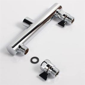 img 1 attached to 🚿 HAOXIN Double Outlet Shower Manifold with Shut Off Valve for Dual Sprayer Showering System - Chrome Finish (Model: STC03)