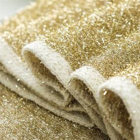 img 3 attached to 🎄 LimBridge 48-Inch Sparkle Glitter Knitted Christmas Tree Skirt - Shimmer Gold Holiday Decorations for Xmas Decor