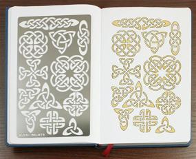 img 2 attached to 🔥 Aleks Melnyk #32 Metal Journal Stencil: Celtic Knot, Wicca, Irish Design - Perfect for Painting, Wood Burning, Pyrography, and Wood Carving. Ideal for Embroidery, Quilting, and Scandinavian Viking Symbol Crafts!