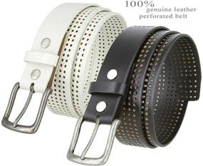 img 1 attached to Genuine Leather Women's Belts with Western Embossed Vintage Design - Premium Accessories