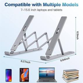 img 3 attached to 📚 Dchant&Wiiiisen Adjustable Aluminum Laptop Stand – Silver, Multi-Angle Notebook Riser for Office Desk, Portable Metal Holder for MacBook Pro/Air/Laptops/Notebook/iPad/Tablet/Book