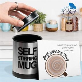 img 2 attached to Chuzy Chef Self-Stirring Coffee Mug Cup - Electric Stainless Steel Auto Mixing & Spinning Home Office Travel Mixer Cup for Best Christmas Birthday Gift Idea. Ideal for Men, Women, and Kids. 8 oz.