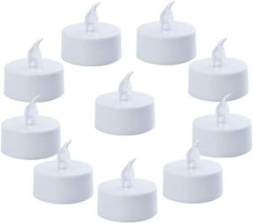 img 4 attached to 🕯️ Pack of 50 Realistic Bright Flameless LED Tea Light Candles - Flickering Yellow, Battery Powered Fake Candles for Decoration - Unscented Tealights