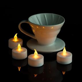 img 2 attached to 🕯️ Pack of 50 Realistic Bright Flameless LED Tea Light Candles - Flickering Yellow, Battery Powered Fake Candles for Decoration - Unscented Tealights