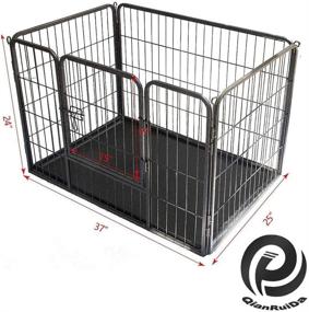 img 3 attached to QRD QIANRUIDA Metal Playpen for Pet Puppy Fence - Foldable, 37L×25W×24H