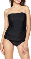 👙 ocean blues women's tummy control ruched bandeau tankini top - top only logo