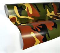 🌿 transform your surfaces with vvivid woodland camouflage vinyl wrap: no mess, easy diy installation, 12 inches x 5 feet film logo