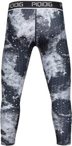img 3 attached to 🏀 Youth Boys PIQIDIG Compression Pants 3/4 - Basketball Tights, Sports Capris, Leggings