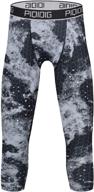 🏀 youth boys piqidig compression pants 3/4 - basketball tights, sports capris, leggings logo