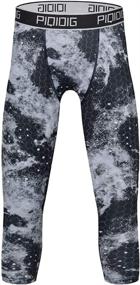 img 4 attached to 🏀 Youth Boys PIQIDIG Compression Pants 3/4 - Basketball Tights, Sports Capris, Leggings