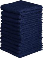 beauty threadz - pack of 12 navy washcloths: premium quality 100% ring spun cotton face towels, ultra soft & absorbent logo