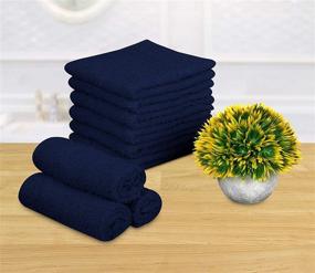 img 1 attached to Beauty Threadz - Pack of 12 Navy Washcloths: Premium Quality 100% Ring Spun Cotton Face Towels, Ultra Soft & Absorbent