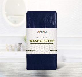 img 3 attached to Beauty Threadz - Pack of 12 Navy Washcloths: Premium Quality 100% Ring Spun Cotton Face Towels, Ultra Soft & Absorbent