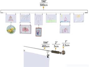 img 1 attached to Wallniture Curtain Rod Set with 24 Metal Clips for Tapestry, Kids Crafts, Wall Decor Picture Hanging Kit