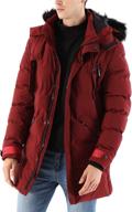 stay cozy and stylish with the ween charm men's warm 🧥 parka jacket anorak - winter coat with detachable hood and faux-fur trim логотип