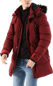 img 3 attached to Stay cozy and stylish with the WEEN CHARM Men's Warm 🧥 Parka Jacket Anorak - Winter Coat with Detachable Hood and Faux-Fur Trim