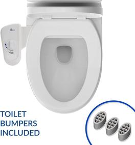 img 2 attached to 🚽 Enhanced BioBidet BB-70 Non-Electric Bidet Toilet Seat Attachment - Self Cleaning Nozzle, Brass Inlet Valve & Metal Hose, Adjustable Water Pressure Control - Easy DIY Install, Sleek White Design