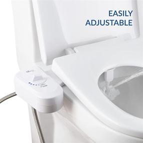 img 3 attached to 🚽 Enhanced BioBidet BB-70 Non-Electric Bidet Toilet Seat Attachment - Self Cleaning Nozzle, Brass Inlet Valve & Metal Hose, Adjustable Water Pressure Control - Easy DIY Install, Sleek White Design