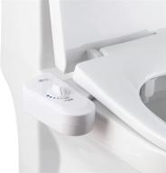 🚽 enhanced biobidet bb-70 non-electric bidet toilet seat attachment - self cleaning nozzle, brass inlet valve & metal hose, adjustable water pressure control - easy diy install, sleek white design логотип