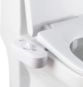 img 4 attached to 🚽 Enhanced BioBidet BB-70 Non-Electric Bidet Toilet Seat Attachment - Self Cleaning Nozzle, Brass Inlet Valve & Metal Hose, Adjustable Water Pressure Control - Easy DIY Install, Sleek White Design