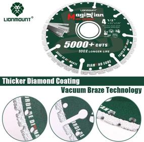 img 2 attached to 🦁 All-Purpose 4-1/2 Inch Metal Cutting Diamond Blade with 7/8 Inch Arbor for Rebar, Sheet Metal, Angle Iron, and Stainless Steel - LionMount Cut Off Wheel